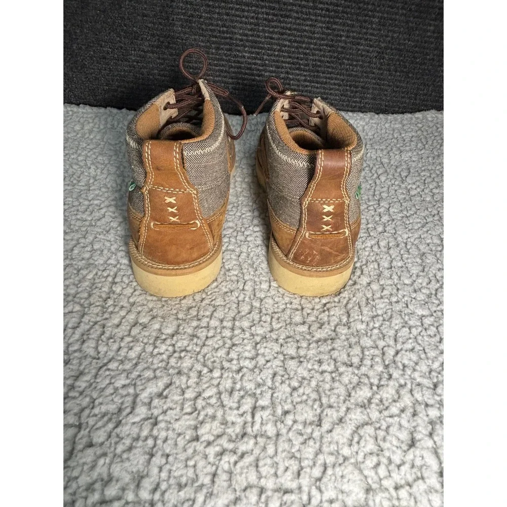 Twisted X Mens MCA0018 Brown‎ Fabric Leather Chukka Driving Moc Shoes Size 9.5 M